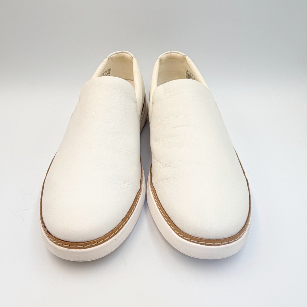 Clarks Kerris Stride White Leather Slip On Sneakers Womens Sz 9 Comfort Loafers - Picture 10 of 13
